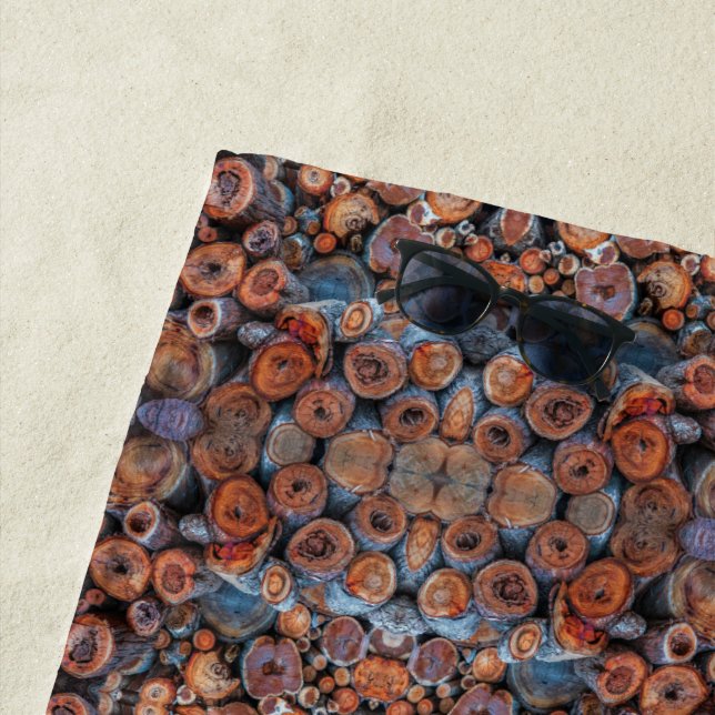 Baumstammstapel Muster Fotografie Strandtuch (Beispiel)