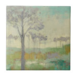 Baumständer Fliese<br><div class="desc">Baum Stand II von Jennifer Goldberger. Enthält Bäume in gedämpften Farben vor einem grünen Hintergrund.</div>