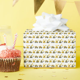 Baumüllkipper, Kran & Bagger Geschenkpapier