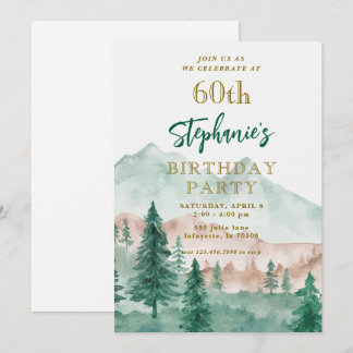 Baumwald Berg 60. Geburtstag Einladungen