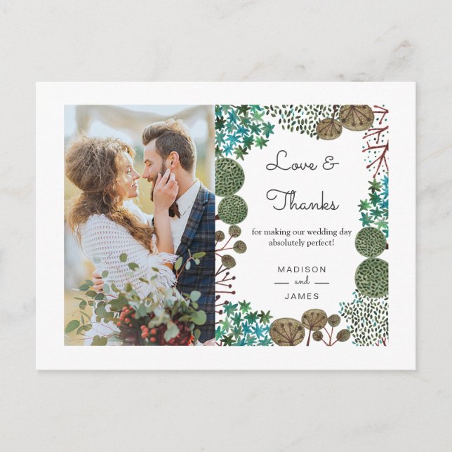 Baumwald | Vielen Dank |Foto Postkarte (Vorderseite)