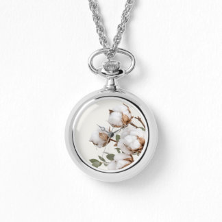 Baumwoll-Halskette im Farmhouse-Stil mit botanisch Armbanduhr