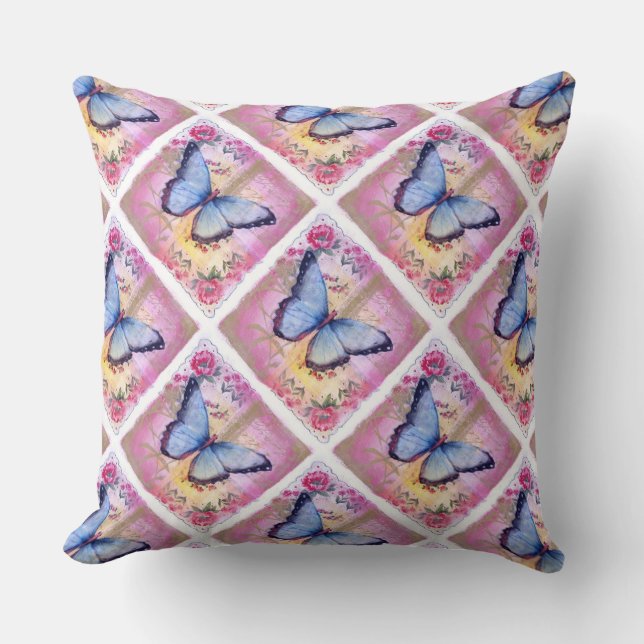 Baumwoll-Kissen 20x20/Schmetterling Kissen (Vorderseite)