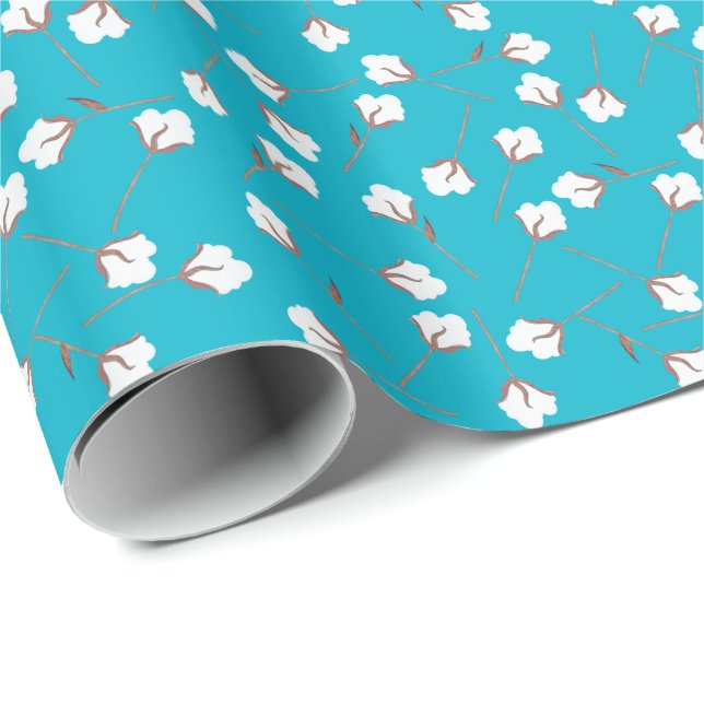 BaumwollBlumen-Gewohnheits-Muster Geschenkpapier (Rolleneckpunkt)
