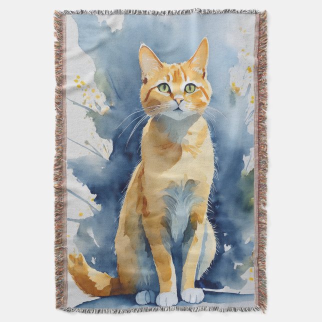 Baumwolldecke mit hübscher Ingwerkatze Decke (Vorderseite Vertikal)