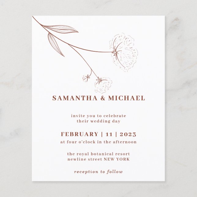 Baumwolle Blumen Herbst Haushalt Terracotta Indie Flyer (Vorne)