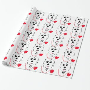 Baumwolle de Tulear Love Geschenkpapier
