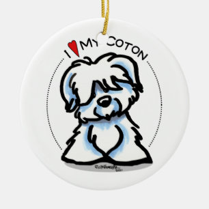 Baumwolle de Tulear Lover Keramik Ornament
