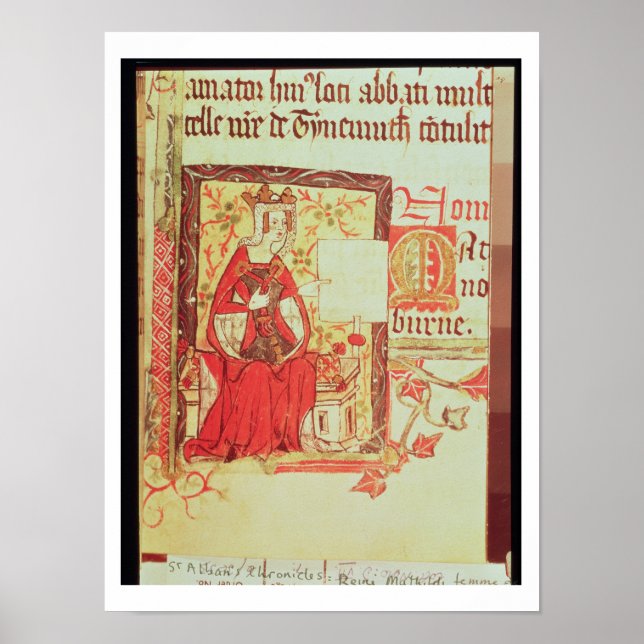 Baumwolle Nero D VIII fol.7 Queen Matilda mit Poster (Vorne)