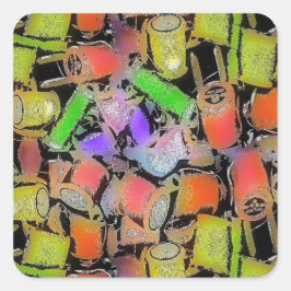 BAUMWOLLE QUADRATISCHER AUFKLEBER