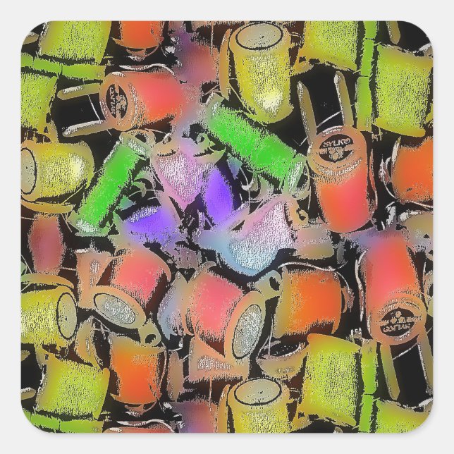 BAUMWOLLE QUADRATISCHER AUFKLEBER (Vorderseite)