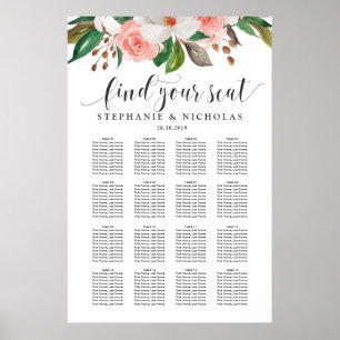 Baumwolle Rose Aquarellblumen Poster