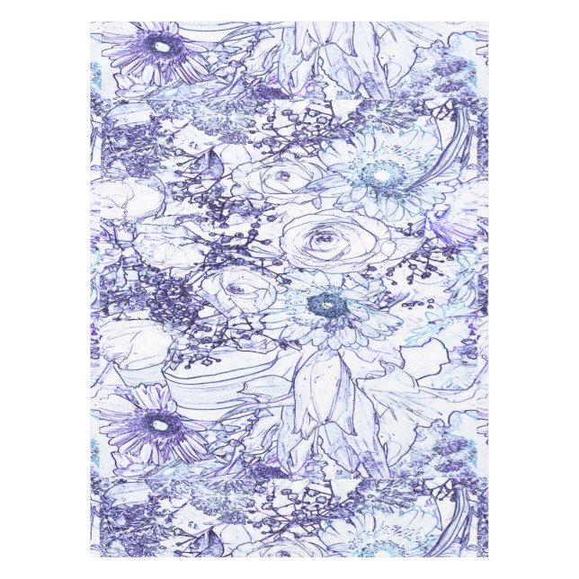 Baumwolle Tischtuch, 52"x70" Blumenmuster Tischdecke (Vorderseite)