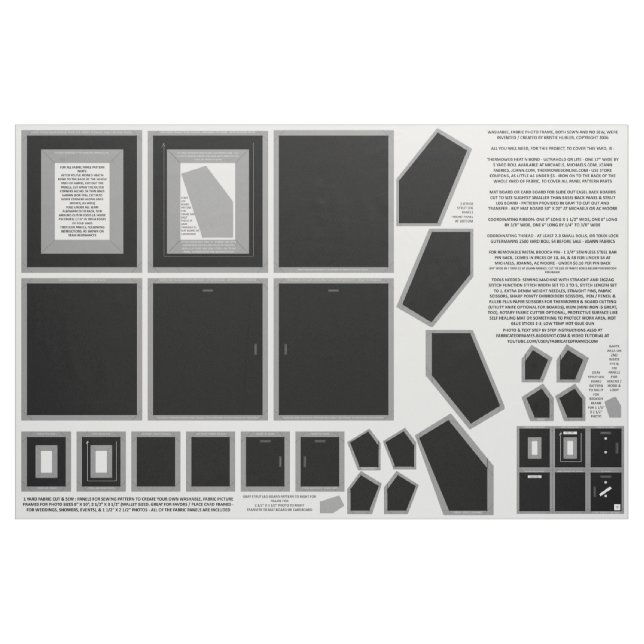 Baumwollgewebe 3 Schwarze Fotorahmen Nähmuster Stoff (Yard (91,4 cm))