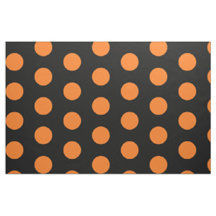 Baumwollgewebe schwarz und orange Polka Dot Stoff