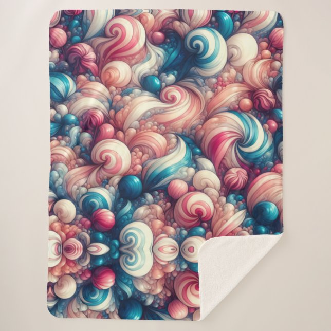 Baumwollzucker-Bubble-Gum Sherpadecke (Vorderseite)