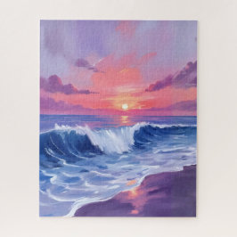 Baumwollzucker Bucht | Rosa Ozean Aquarell