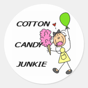 Baumwollzucker-Junkie T-Shirts und Geschenke Runder Aufkleber