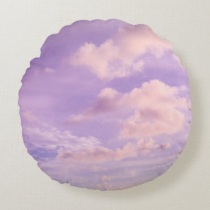 Baumwollzucker Karibische Wolken 1 Rundes Kissen