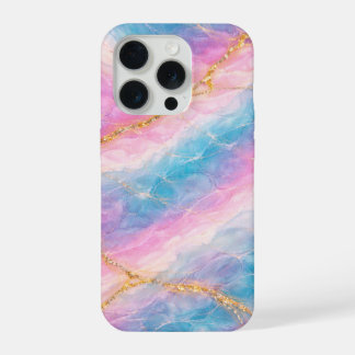 Baumwollzucker-Marmor mit Goldäderung iPhone 15 Pro Hülle