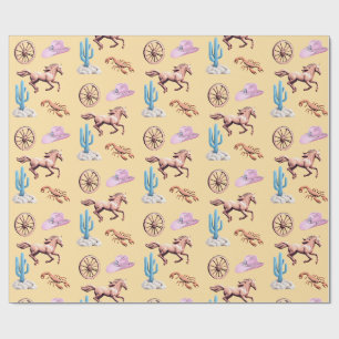 Baumwollzucker Western-Thema Cowgirl-Party-Kunst Geschenkpapier