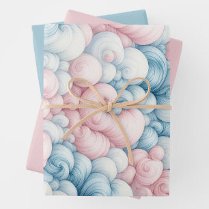 Baumwollzuckerwolken Geschenkpapier Set