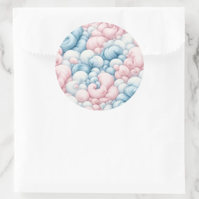 Baumwollzuckerwolken Runder Aufkleber (Tasche)