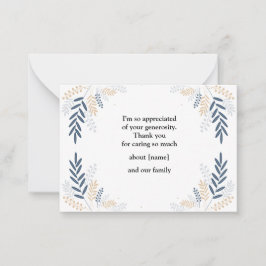 Baumzweig mit Leaf nach Beerdigung dank Karte