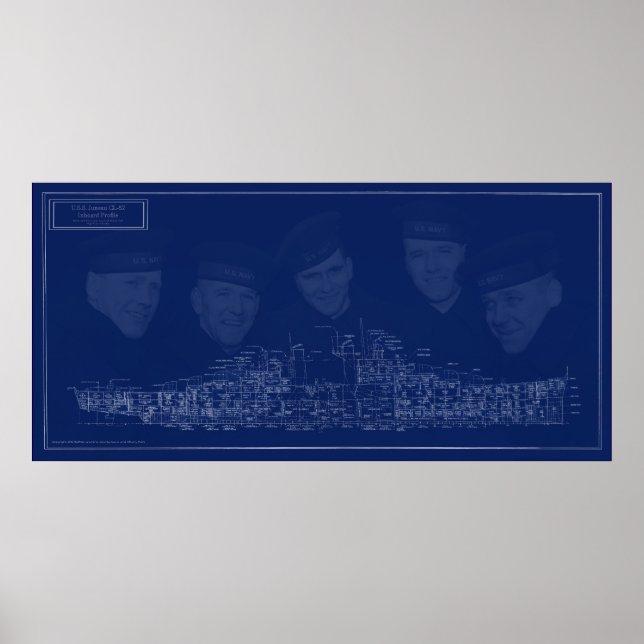 Bauplan der U.S.S. Juneau Poster (Vorne)