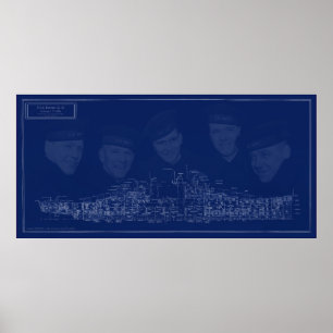 Bauplan der USS Juneau Poster