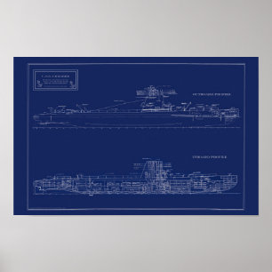 Bauplan des U-Bootes U.S.S. Croaker Poster