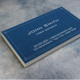 Bauplan Zement-Unternehmer Visitenkarte