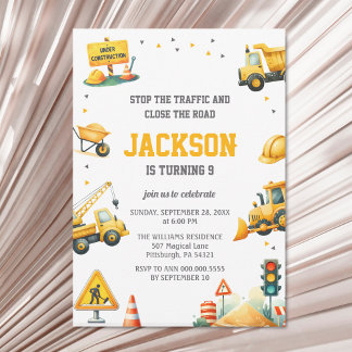 Bausätze für Baufahrzeuge Einladung