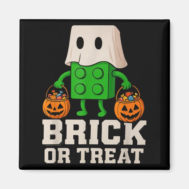 Bausteine Halloween-Stein oder behandeln Gespenst Magnet (Vorne)