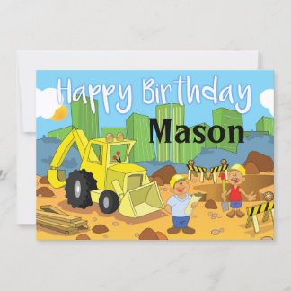 Baustelle Alles Gute zum Geburtstag Karte