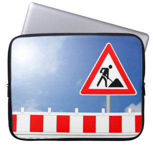 Baustelle, Bauabsperrung und Baustellenschi Laptopschutzhülle