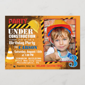 Baustelle Einladung zum Geburtstag