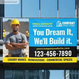Baustelle-Logo-Foto Blau Werbung Banner