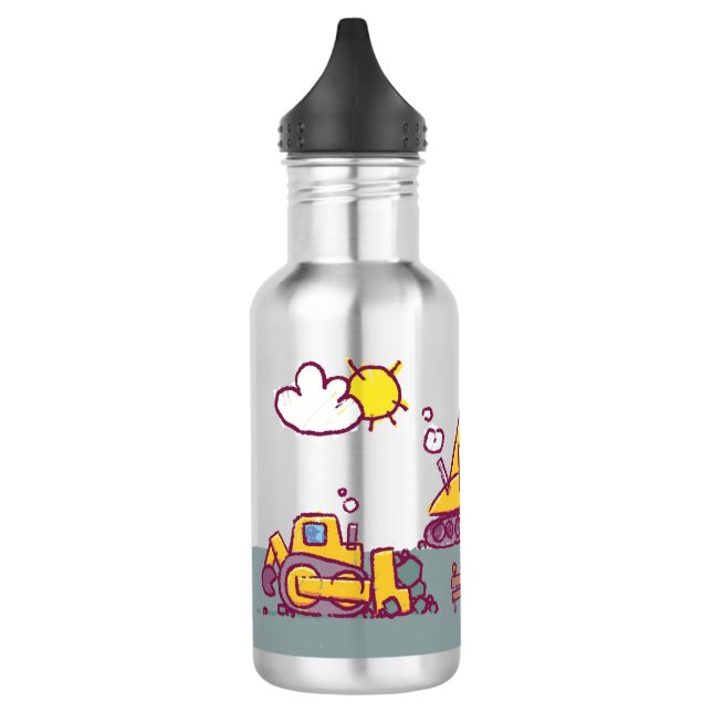 Baustelle und Fahrzeuge für Kinder Edelstahlflasche (Links)