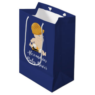Baustellen Baby Junge Bulldozer Geschenktasche Mittlere Geschenktüte