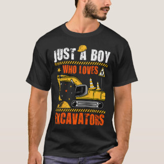 Baustellen-LKW für Kinder Nur ein Junge, der Bagge T-Shirt
