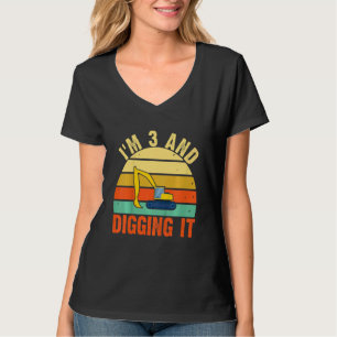 Baustellen-LKW zum 3. Geburtstag Junge Bagger T-Shirt
