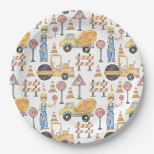 Baustellen-Motto-Party Pappteller