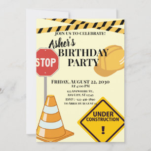 Baustellen-Thema Einladung