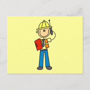Baustellen-Vorarbeiter T-Shirts und Geschenke Postkarte
