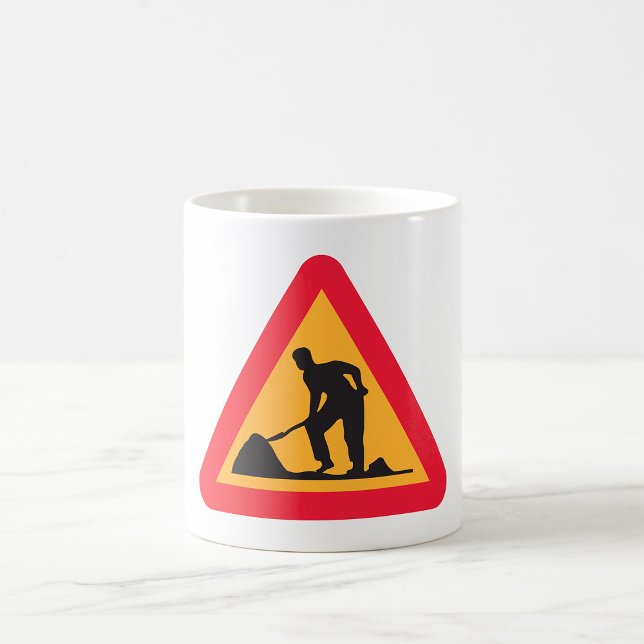 Baustellen-Vorwarnschild Bauzone Warnung Kaffeetasse (Von Creator hochgeladen)