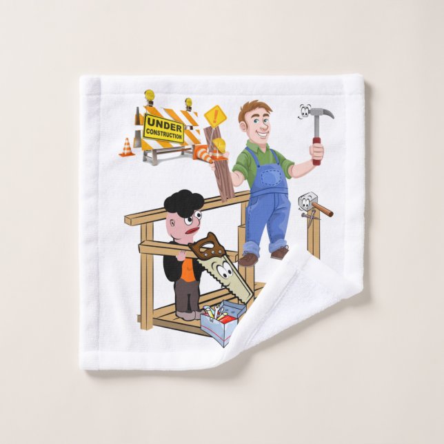 Baustellen-Zimmermann Badezimmer Handtuch Sets (Waschlappen)