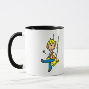 Baustellenarbeiter auf Hochhaus T-Shirts und Gesch Tasse