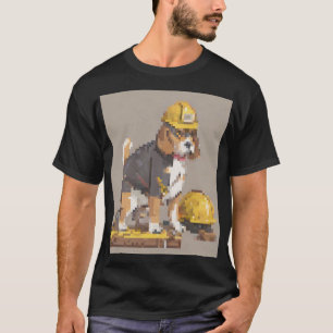 Baustellenarbeiter Hund Beagle Maßband Holz T-Shirt