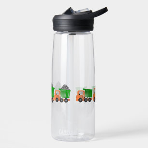 Baustellenfahrzeug-Muldenkipper Orange Grün Trinkflasche